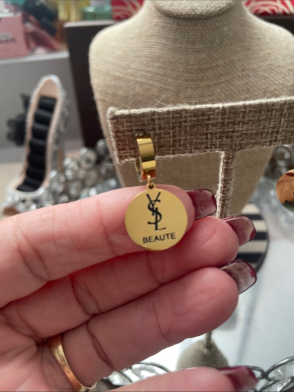 ✨Gold-Tone Logo Drop Pierced Earrings✨Like New